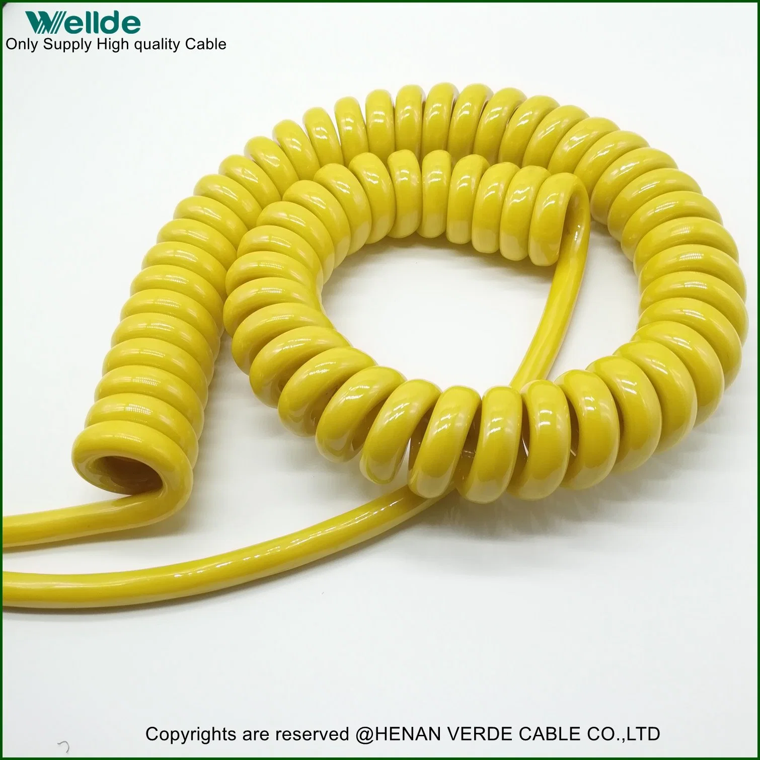 Flexible Extension Cables PU PUR Spring Coiled Spiral Wire Cable for Auto Car and Trailer