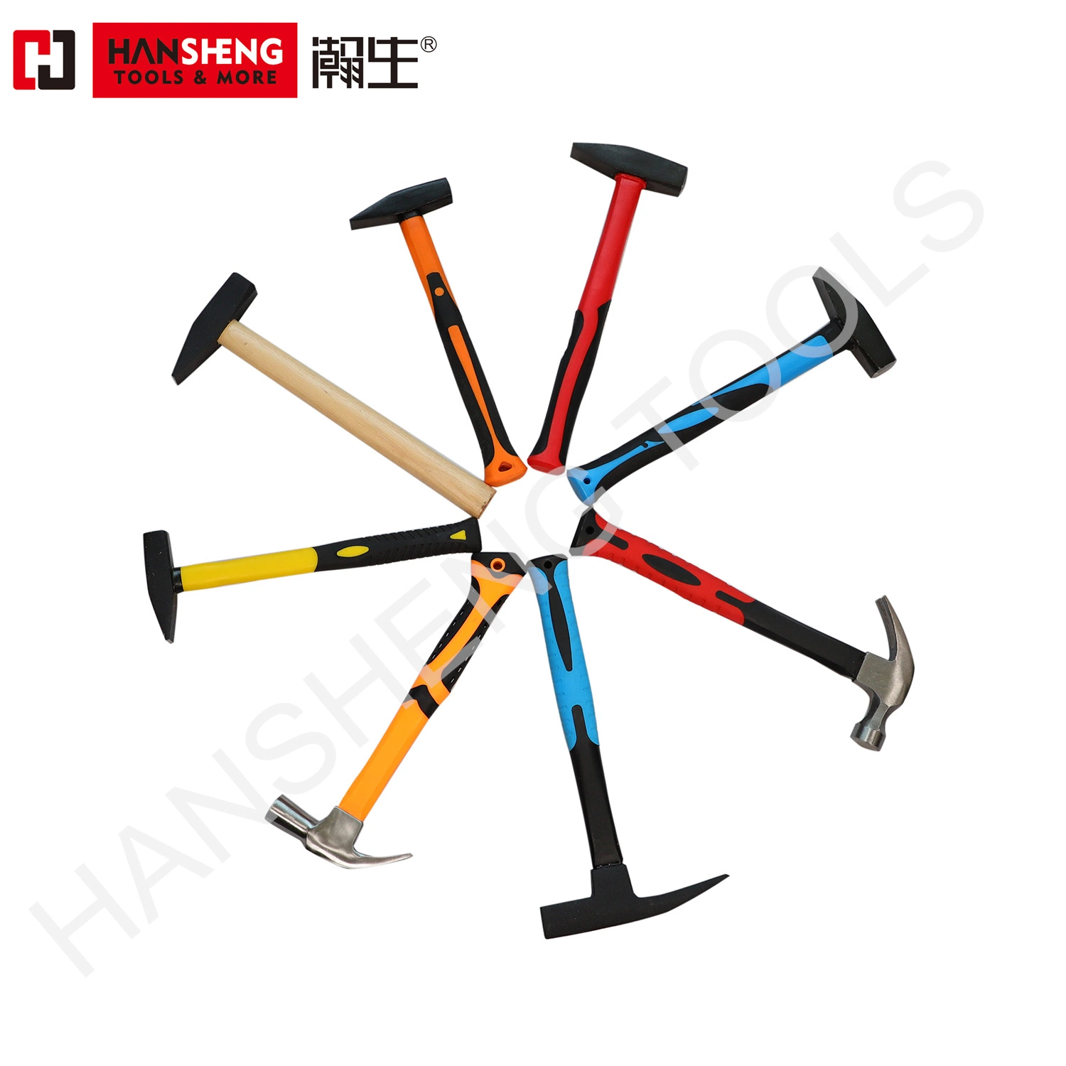 Professional Hammer, Hand Tools, Hardware Tools, Made of Carbon Steel, Full Head Polished, Mirror Polish, Wooden Handle, PVC Handle, Machinist Hammer
