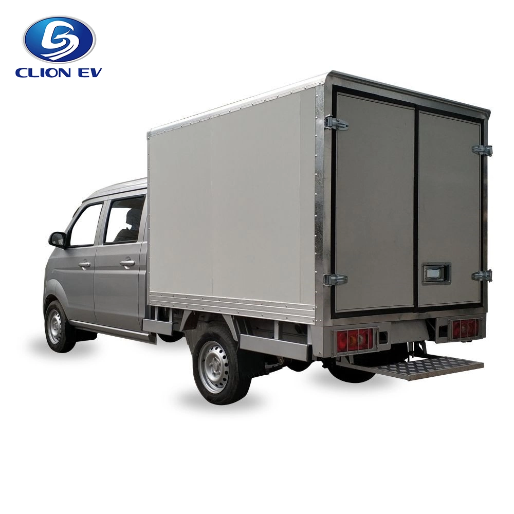 Small Cargo Delivery 1.5 Ton Load Capacity Double Cabin Electric Box Truck