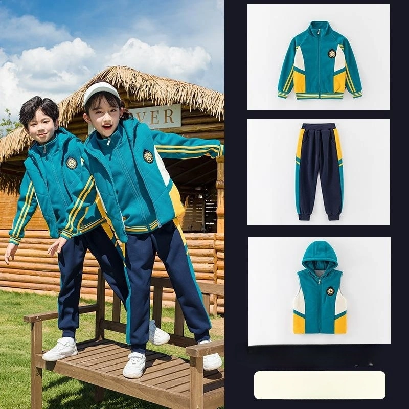 Winter Comfortable Kids School Uniform Thickened Three-Piece Sets Apparel