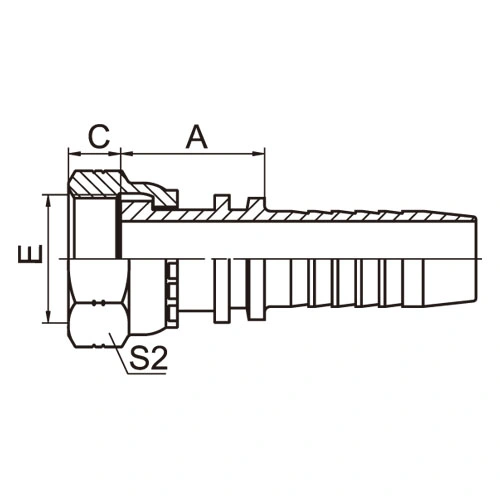 Carbon Steel Straight Orfs Hydraulic Hose Coupler 24211