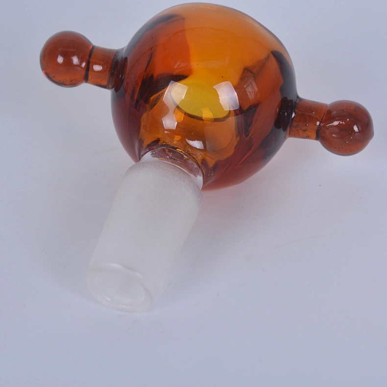 New Design Glass Hookah Pipe Accessories 14.4mm Double Layer with Handle Glass Tobacco Bowl