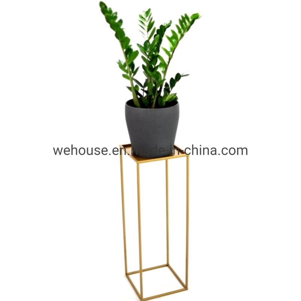 Metal Flower Floor Vase Column Rectangular Flower Display Rack Stand Geometric Centerpieces Vase