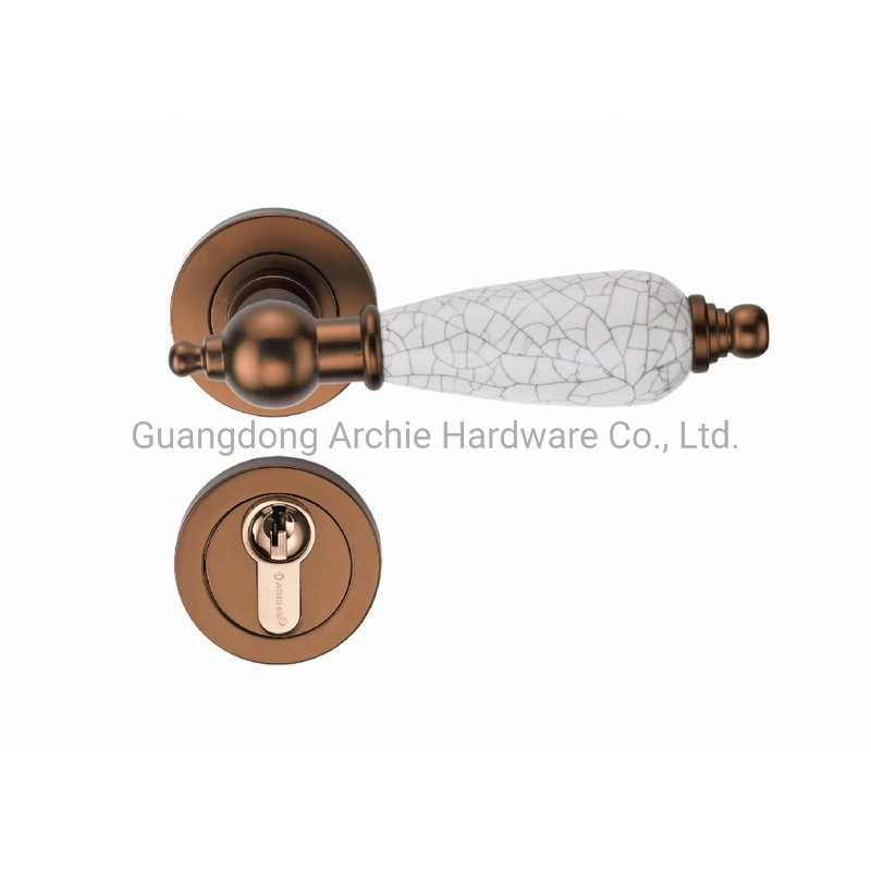 Zinc Alloy Ceramic European Mortise Lever Handle Door Lock Hardware