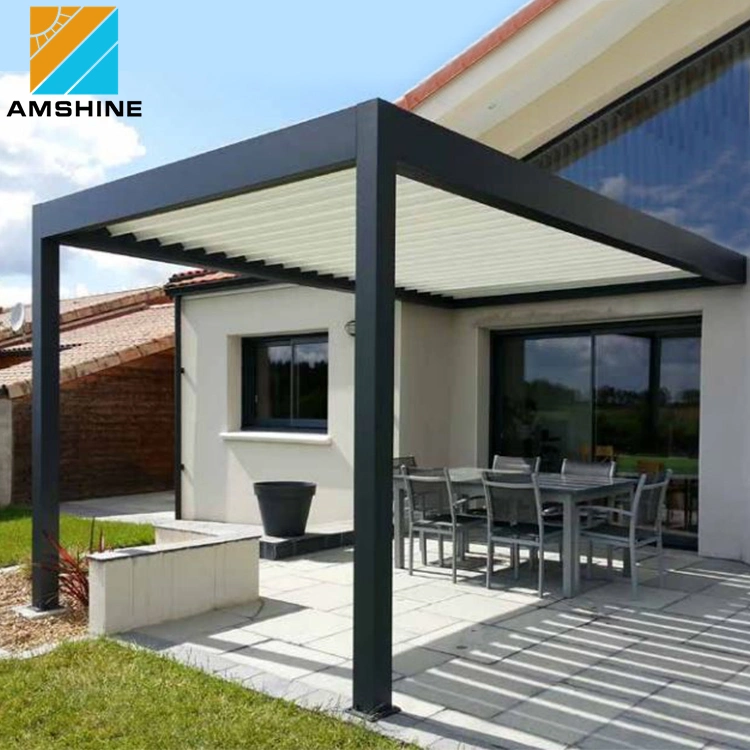 Outdoor Pavilion Courtyard Villa Garden Sunshade Modern Pergola Terrace Roof Aluminum Sunshine Room Bioclimatic Louver Roof Home Furniture