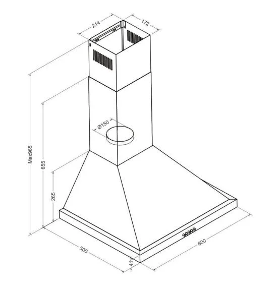 La Torre campana extractora de 60cm