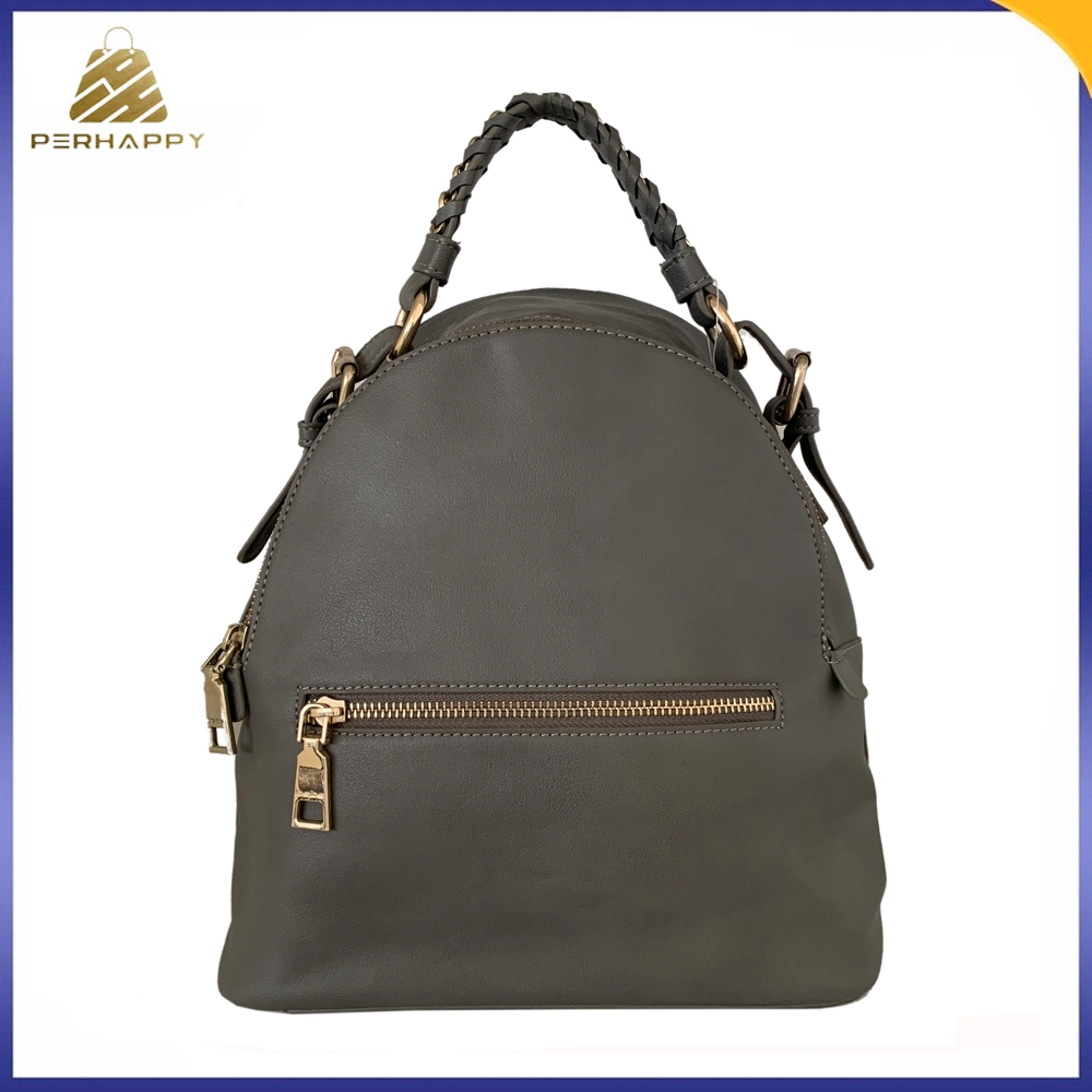 Fashion Shoulder Backpack with Weaved Top Short Handle