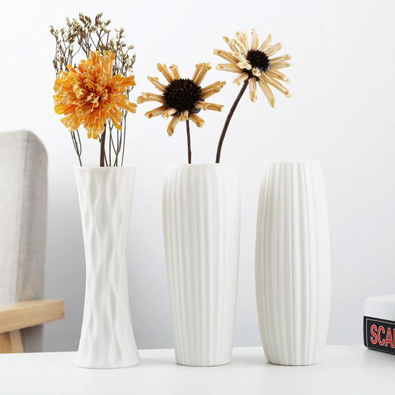 White Ceramic Flower Vase for Home Decoration Decorative Tabletop Centerpiece Vase/Flower Pot