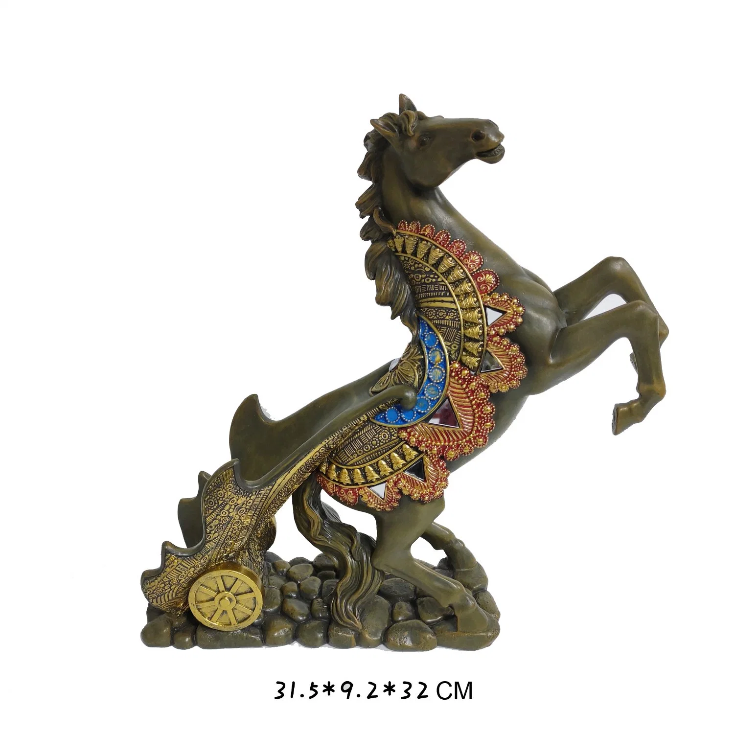 Custom High quality/High cost performance  Handmade Horse Clock Sculpture Statue Resin Crafts