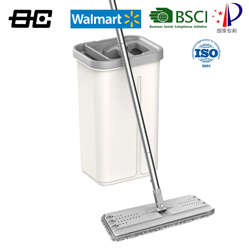 Bosheng Flat Floor Mop for Professional Home Floor Cleaning System with Stainless Steel Handle