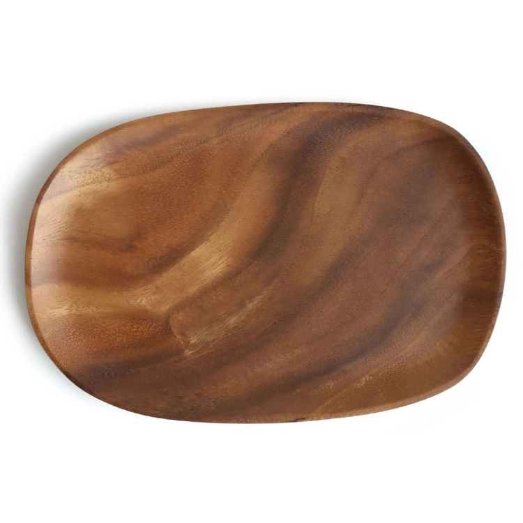 30*20cm de madera de acacia Irregular Placas de vajilla, Plato de frutas