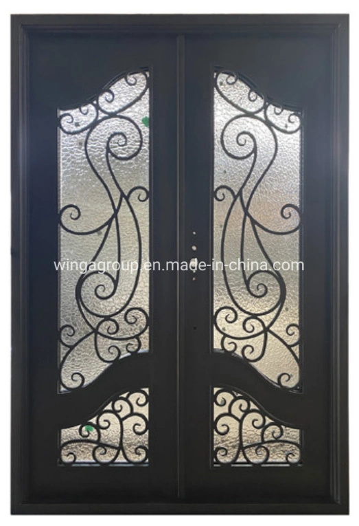 Europe Style Art Design Wrought Iron Steel Door for Exterior