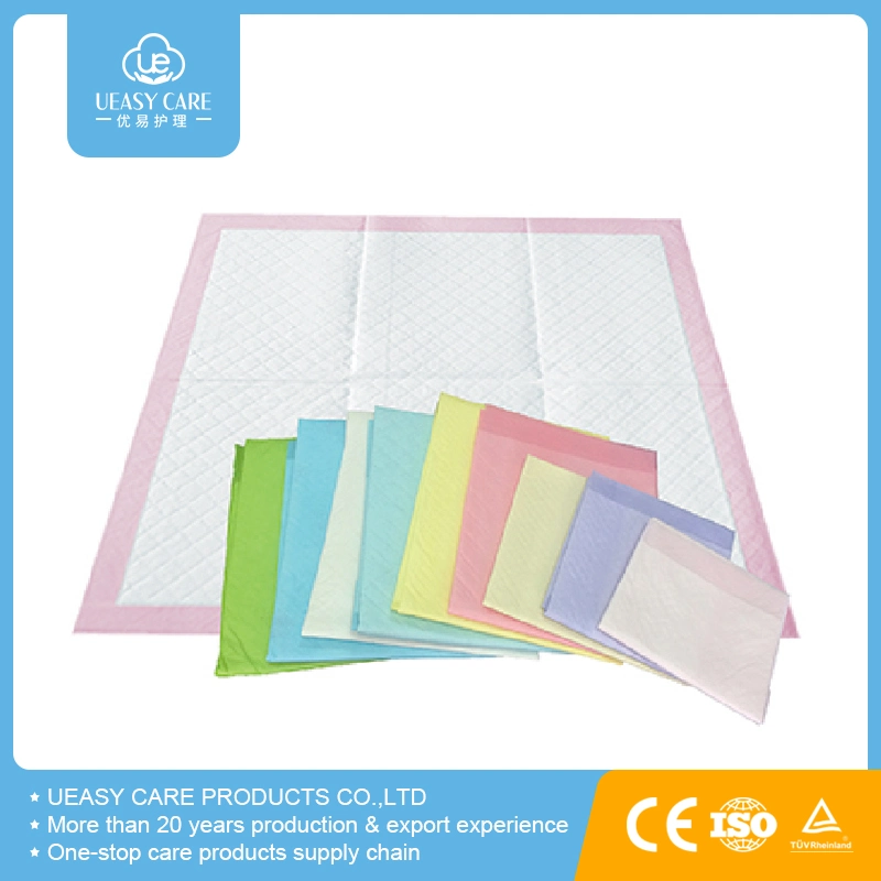 OEM&amp;ODM Hygiene Premium cómodo transpirable antideslizante Anti-Leak Waterproof Cuidado de bebés Almohadilla para New Baby Bed almohadillas Underpad Super absorción de orina Almohadilla