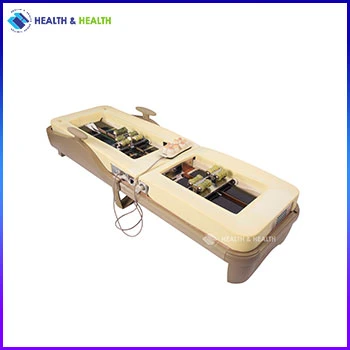 Electric Thermal Infrared Heat Therapy Jade Shiatsu Massage Bed with Wood Frame