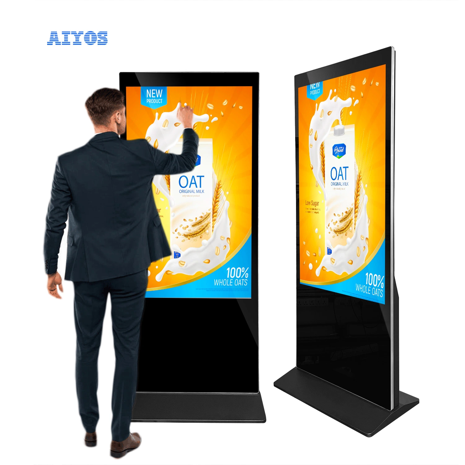 2022 Hot Sale Free Standing 55 Inch FHD Advertising Players TV LCD Touch Screen Digital Signage for Shopping Mall