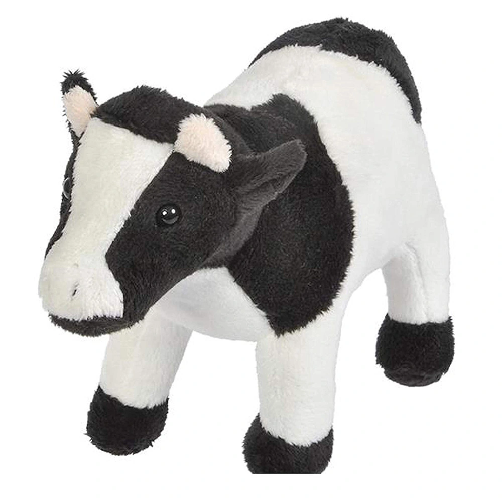 Black Cow Standing Plush Stuffed White & Black