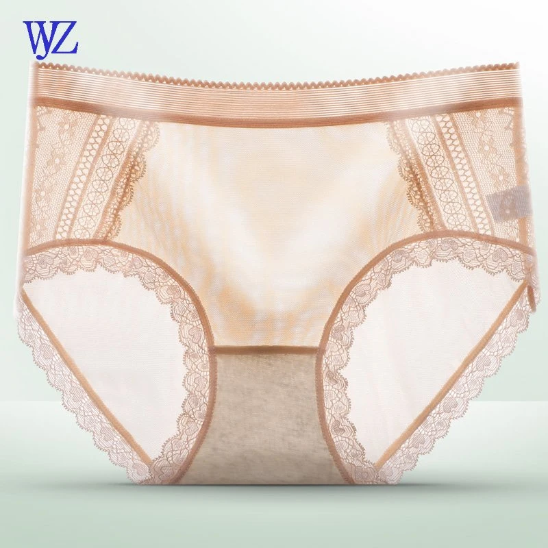 Comfortable Lightweight Lace Cutout Silk Transparent Sexy Women's Panties