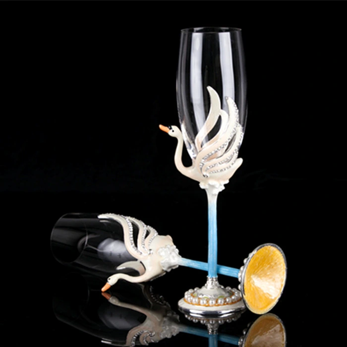 Europäische kreative Hochzeit hoch Paar Brille _ Braut Hochzeit Hochwertiges Enamel Champagner Glas Rotweinglas Geschenkset