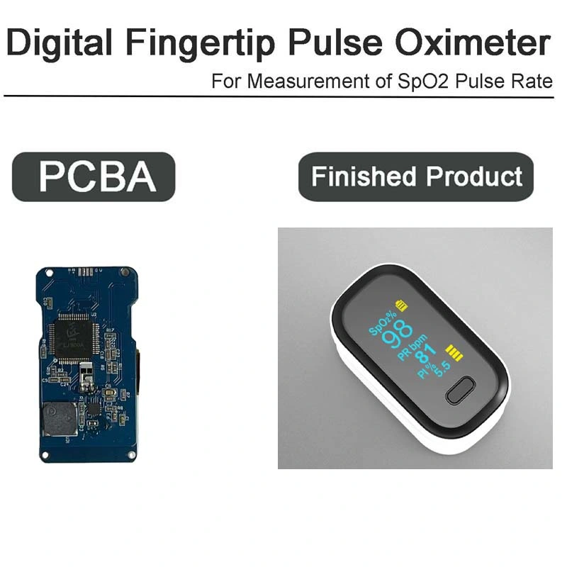 Steuerplatine PCBA für hochwertige präzise Messung elektrisch digital OLED-Pulsoximeter mit Fingerspitzen für Blut