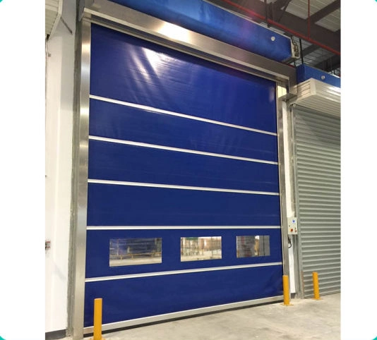 Automatic GMP PVC Fabric Zipper Type Rapid Rolling Shutter Door