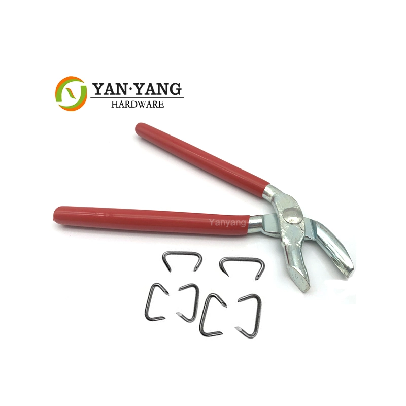 Furniture Hardware Metal Galvanization Red Handle Manual Hog Ring Pliers Tools