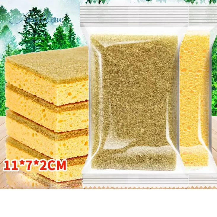 Wooden Pulp Cotton Sponge for Cleaning Kitchen Dishes Sponge Block for Household Dishes and Pans