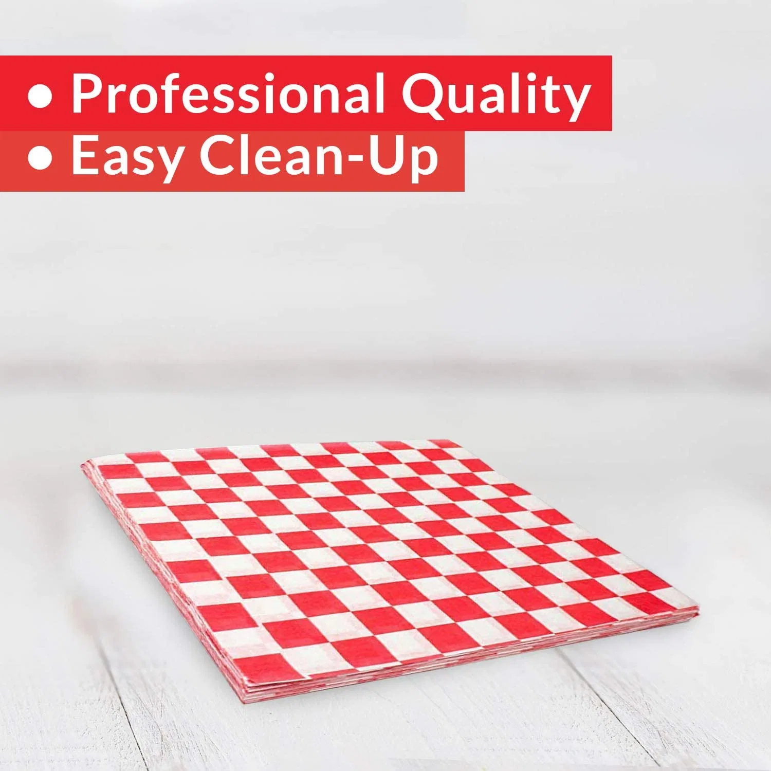 30.48cm X 30.48cm Grease Resistant Checkered Basket Lining Packaging Sandwich Wrapping Paper for Food
