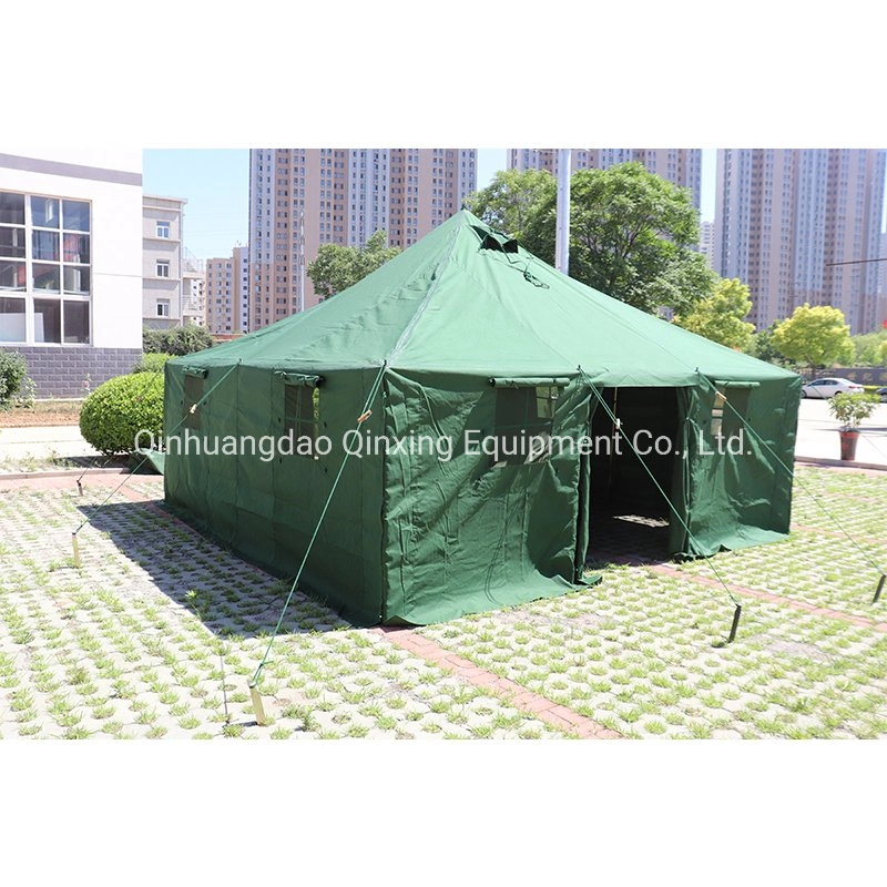 Qx Factory Durable, Spacious and Comfortable 10 Man Military Style Canvas Tent