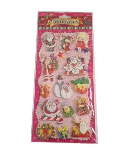 High quality/High cost performance  Christmas Cartoon Cute Bubble Puffy Stickers Label