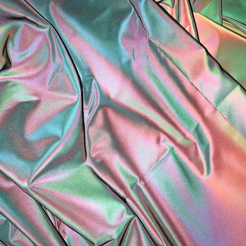 140cm Width Rainbow Fashionable Reflective Tracksuit Clothing Fabric Materials