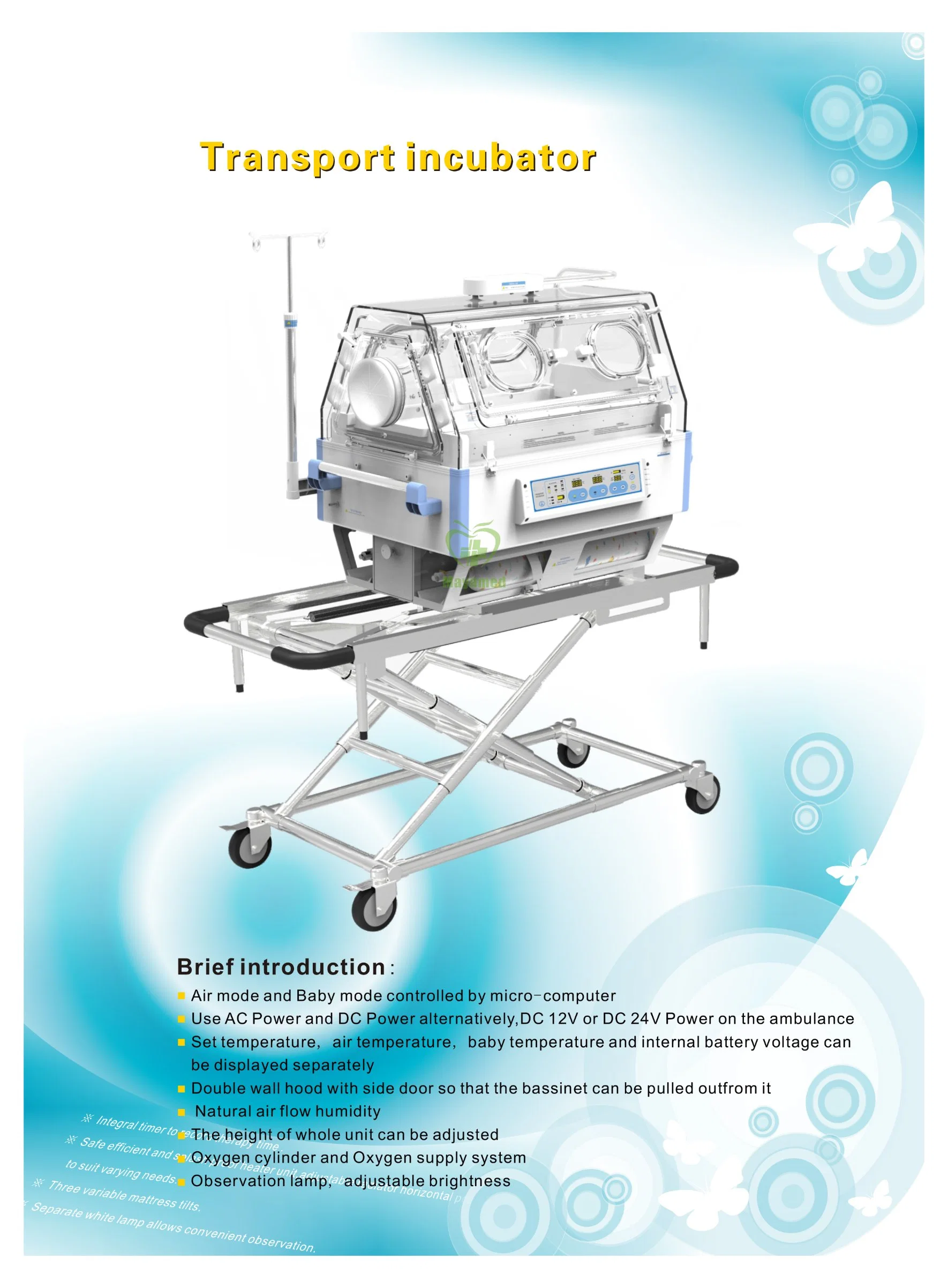 Medical Neonatal Transport Infant Incubator Baby Incubator Machine