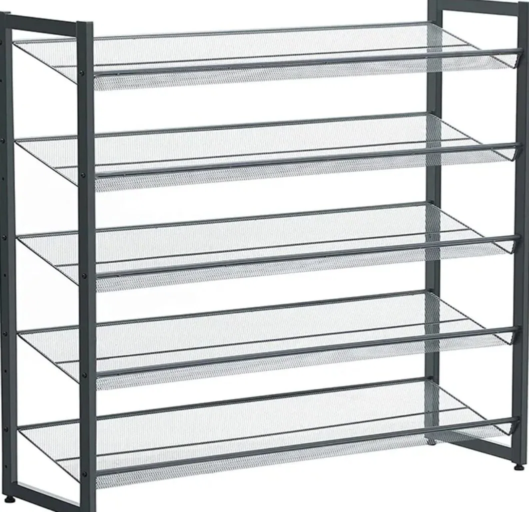 Metal Storage Shoe Racks with Mesh Shelf Slant Adjustable