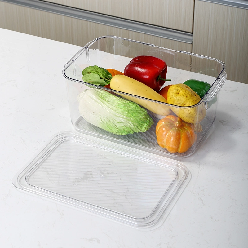 Grand conteneur de rangement alimentaire pour réfrigérateur, tiroir de boîte de conservation des aliments en plastique transparent pour fruits frais.