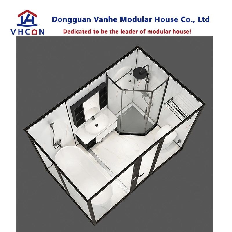 High quality/High cost performance  Indoor Hotel Building Design Glass Unit Shower Cabin Modern Portable Prefabricated Modular Bathroom Pod for Sale