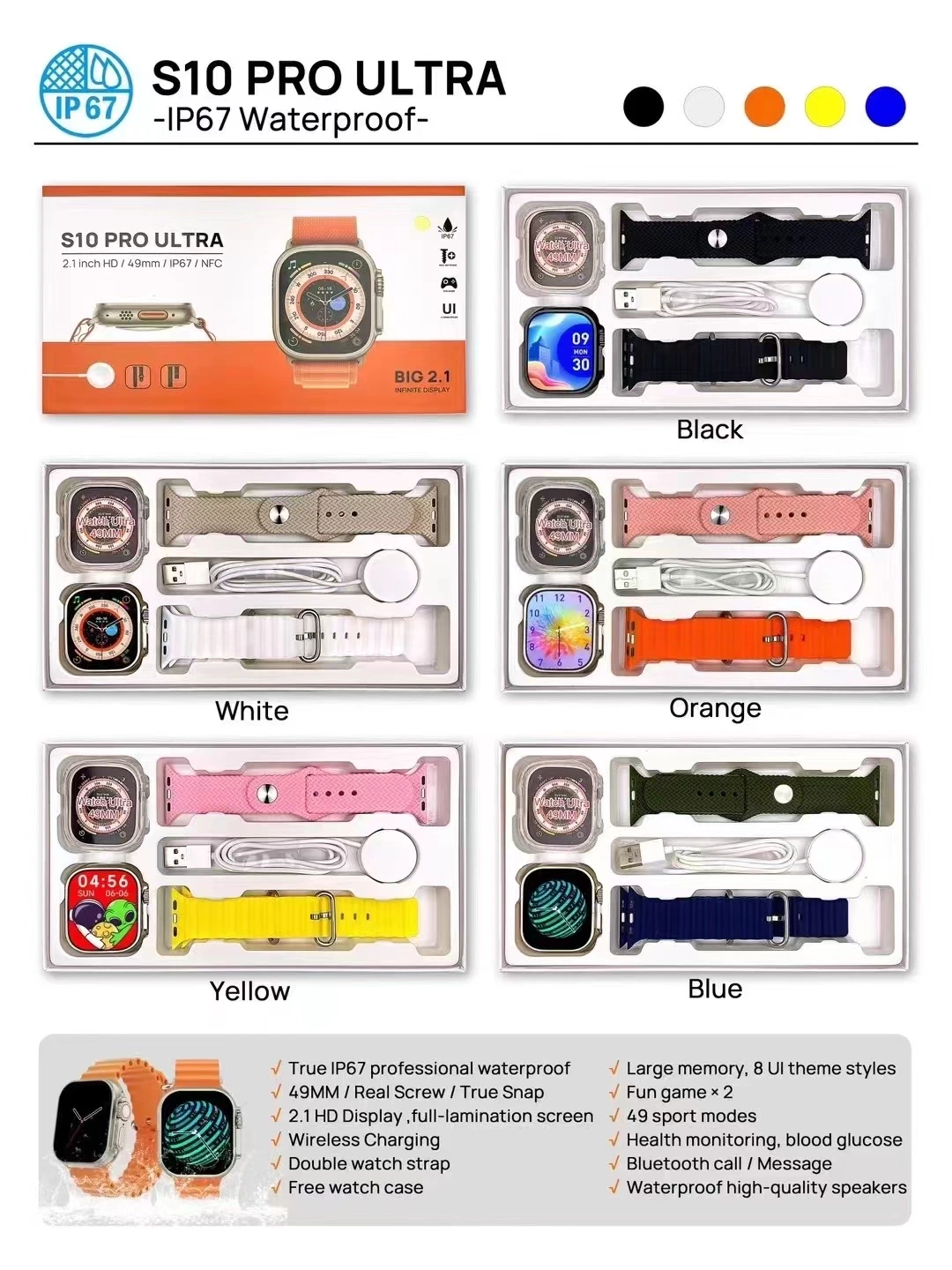 10 Series 2023 PRO Ultra Smartwatch Full-Featured Waterproof V Band APP10 PRO Ultra Smart Watch