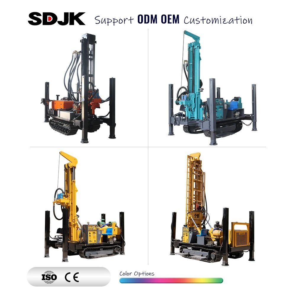 شركة مصنعة الصين 200 متر، متسابق الحفر لمحرك الديزل المثبت على مزنجرة لمدة حفر بئر مياه بئر مياه