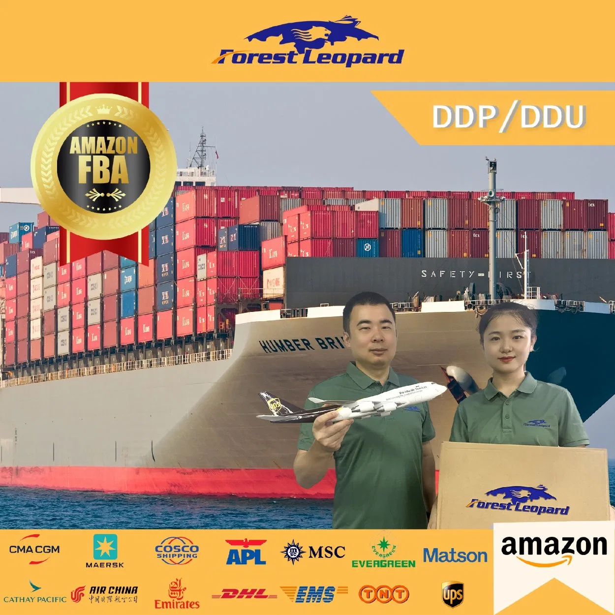 Agent d'expédition maritime internationale Amazon Expédié par Amazon de Chine à France Allemagne pays-Bas