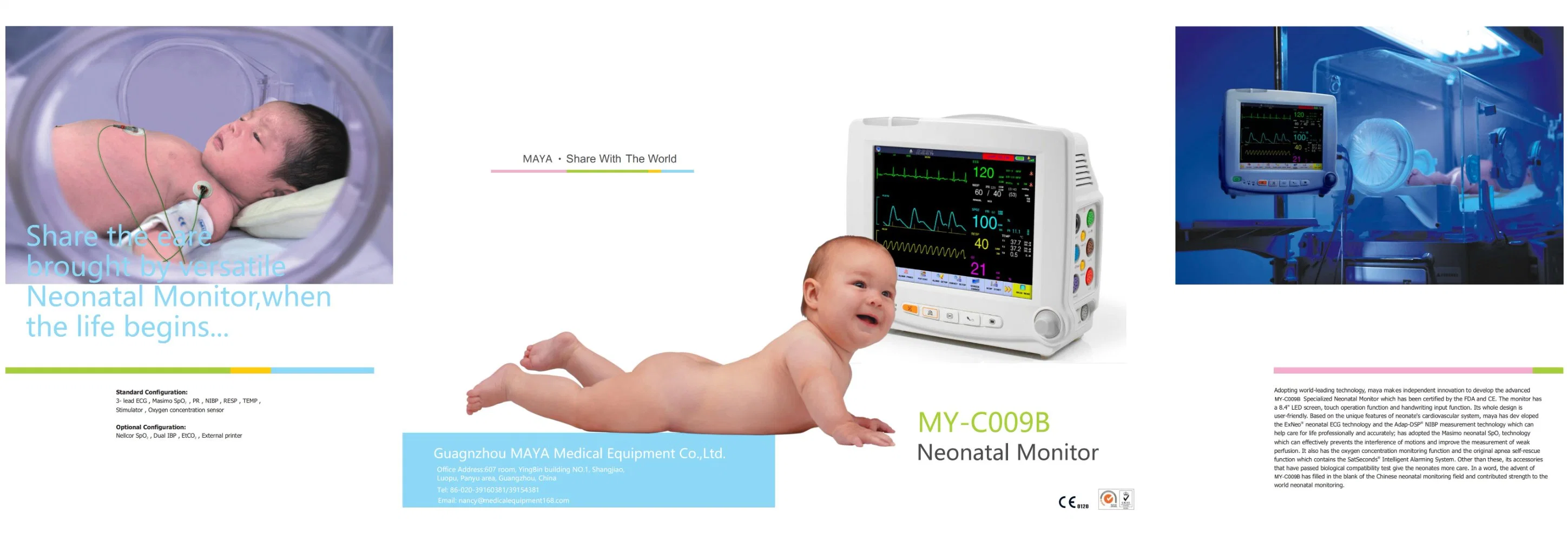 My-C009b 8.4 Inch Medical Specialized Device Emergency Neonatal Patient Monitor Price