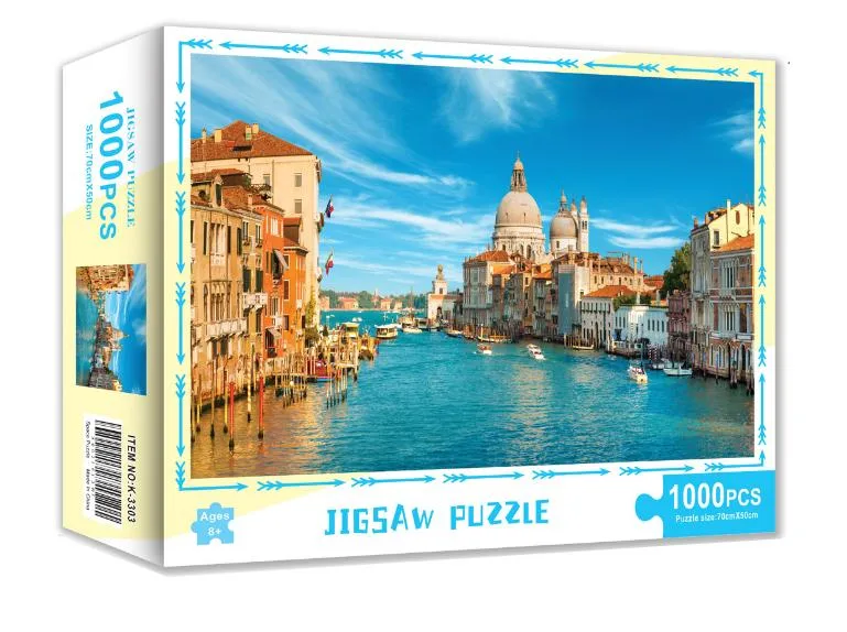 Free Sample Paper Game 1000pieces Promotional Jigsaw Puzzle Inteligent Toy 1500pieces Paper Puzzle with Lid-Bottom Box