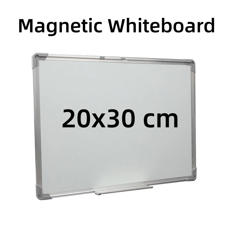 Pizarra blanca magnética pizarra blanca aluminio cuadro Whiteboard mensaje Presentación Junta blanca Junta montada en pared para la oficina escolar suministros--Plata 20x30cm