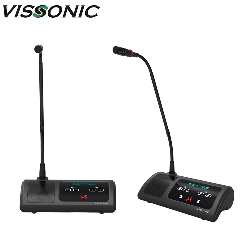 Vissonic Digital OLED Modern Wired Dual-Channel Disscssion Square Type Conference Mikrofon