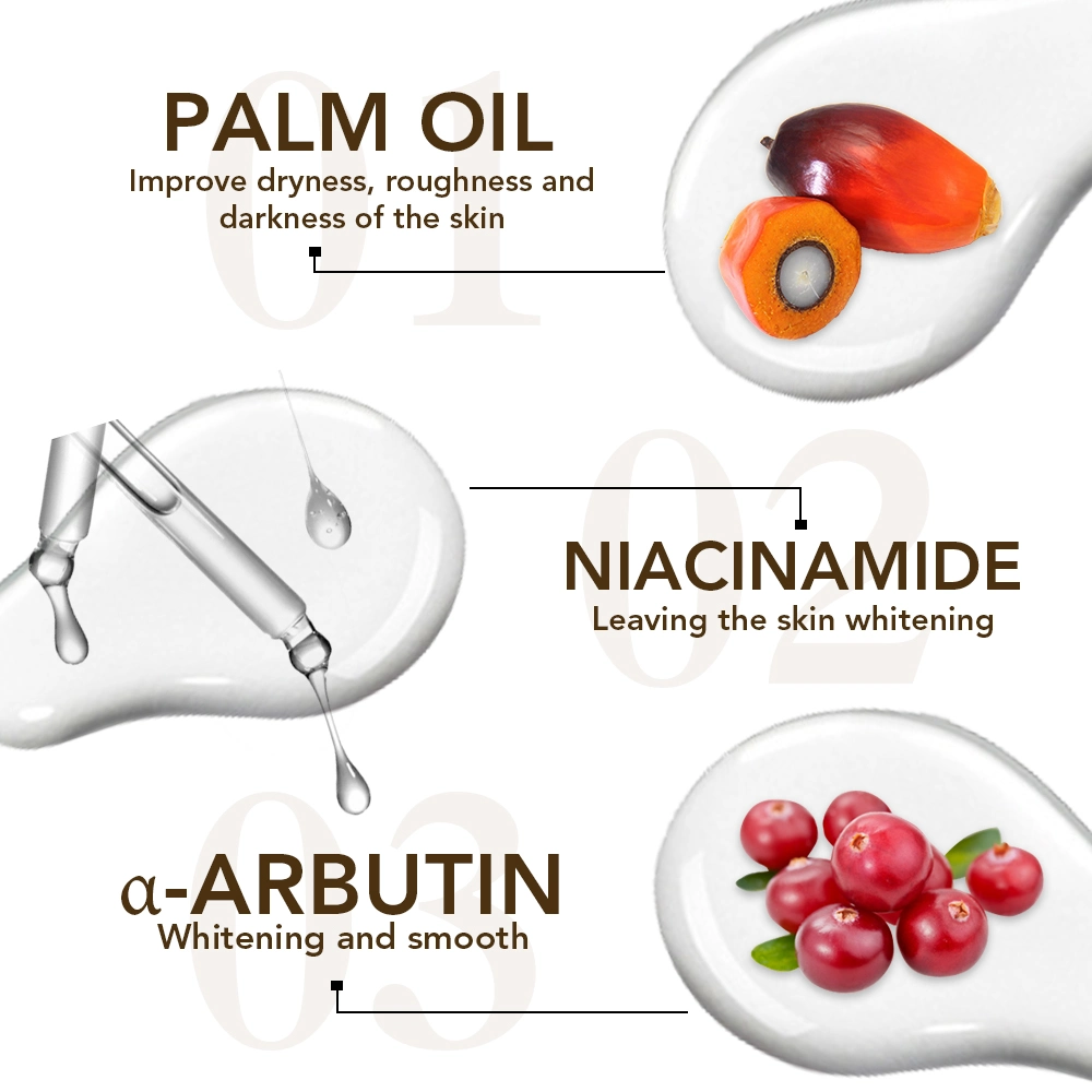 Пальмовое масло Niacinamide гладкой деликатный мягкий улучшаются перспективы тела кожа отбеливание отбеливание зубов лосьон для тела для кожи черного цвета