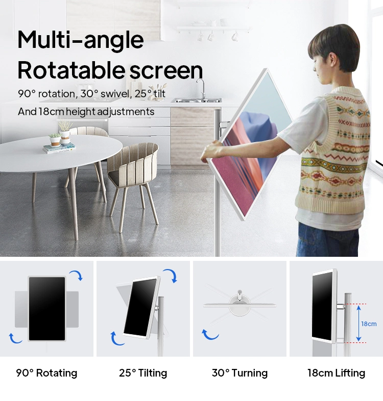 Écran tactile publicitaire Monitor 21,5 27 32 pouces Affichage numérique LCD rechargeable mobile Signage numérique Smart TV Standbyme Standby Me Stand by Me