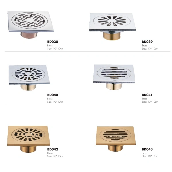 Bathroom Accessories 11*11cm Brass Floor Drain