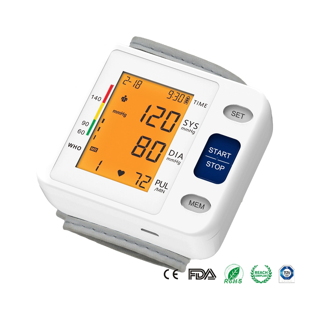 Automatic Bp Machine Cuff Wrist Digital Blood Pressure Monitor with Pulse Rate and Irregular Heartbeat