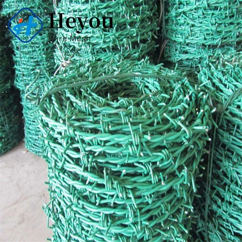 High Tensile Powder Coating Popular PVC Coated Barbed Wire 4 Strands Steel 15mm