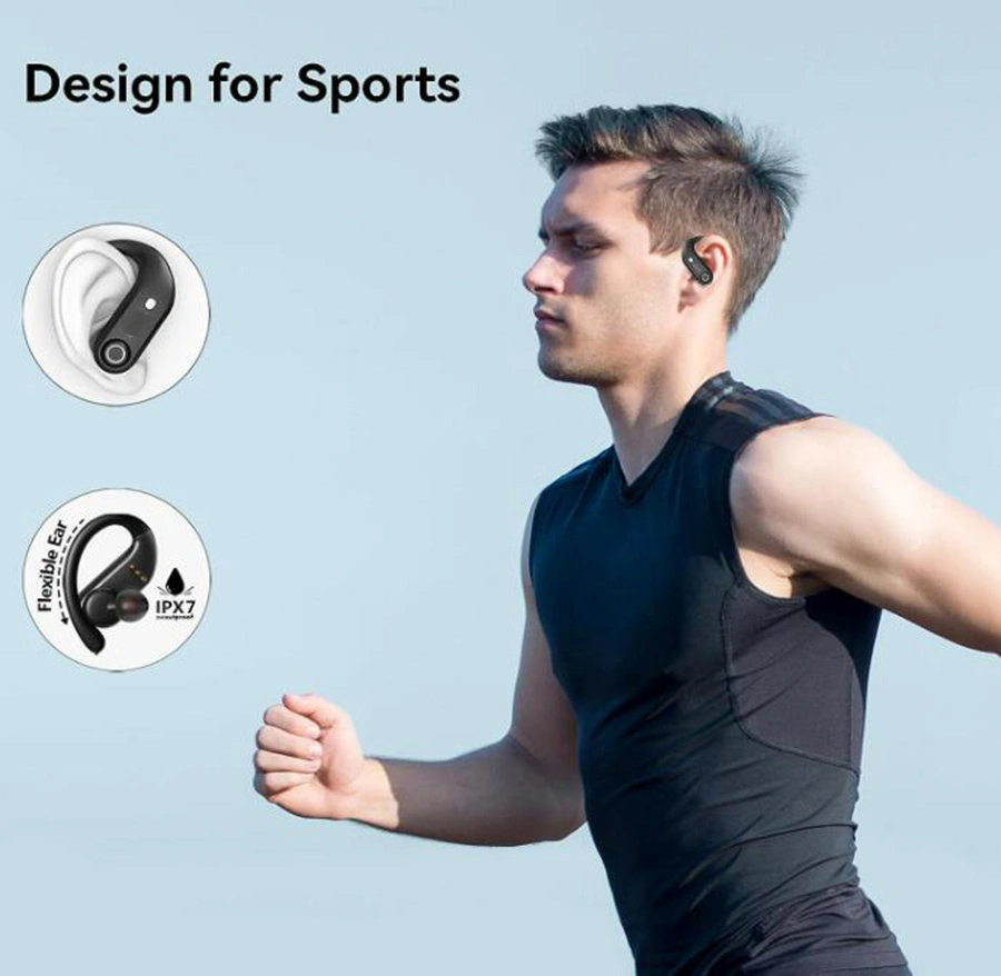 Waterproof in Ear Sport LED Display Wireless Earbuds Bluetooth Headphones