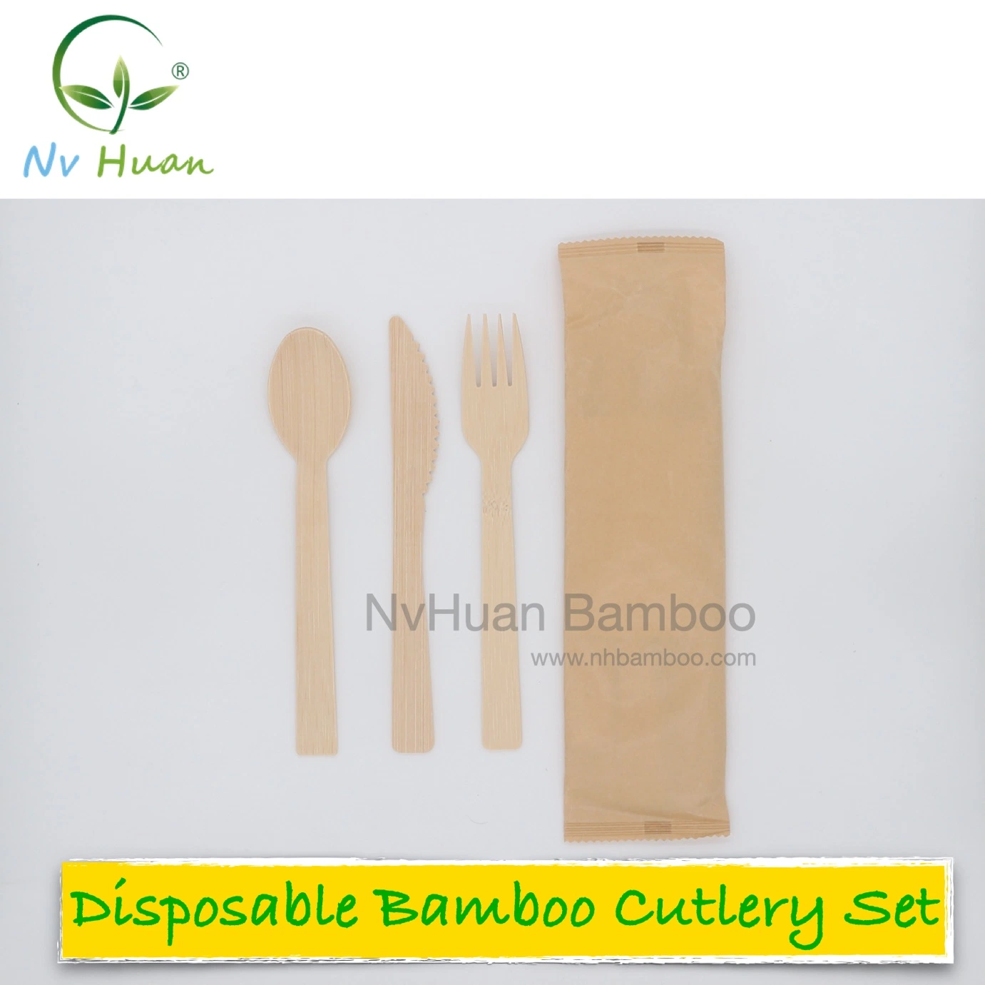 4 in 1 Cutlery Set Bamboo Fork