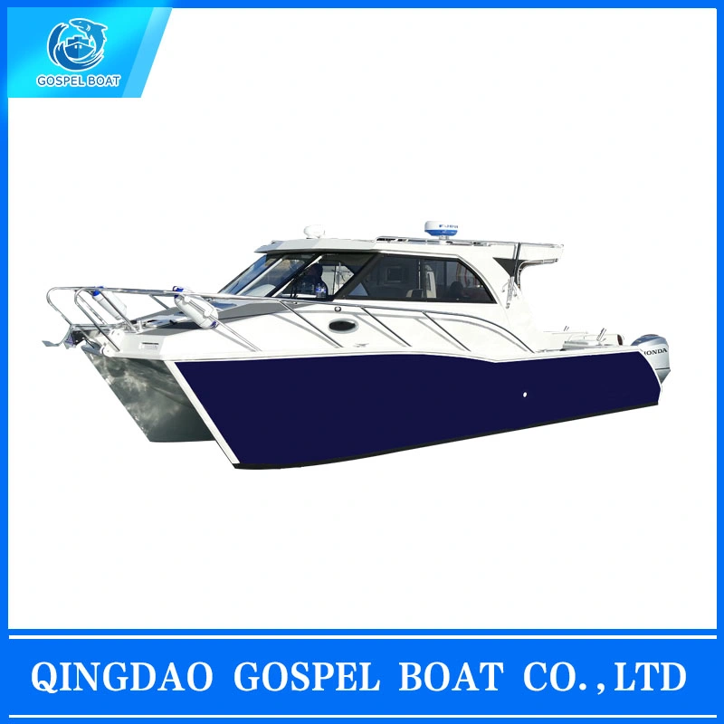 8m Twin Engine High Speed Catamaran Aluminum Boat for Fishing