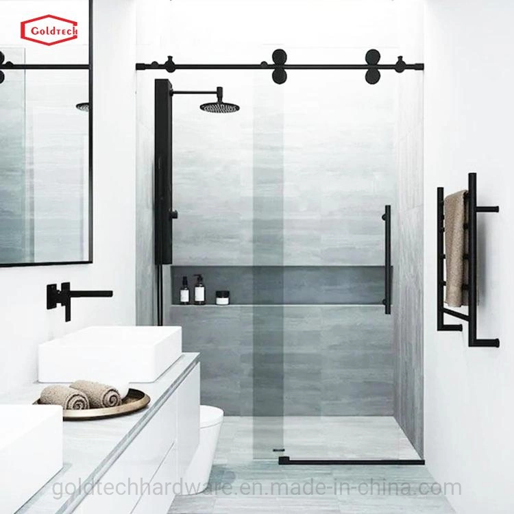 Stainless Steel Bathroom Shower Glass Fitting Sliding Door Hardware Set Rollers